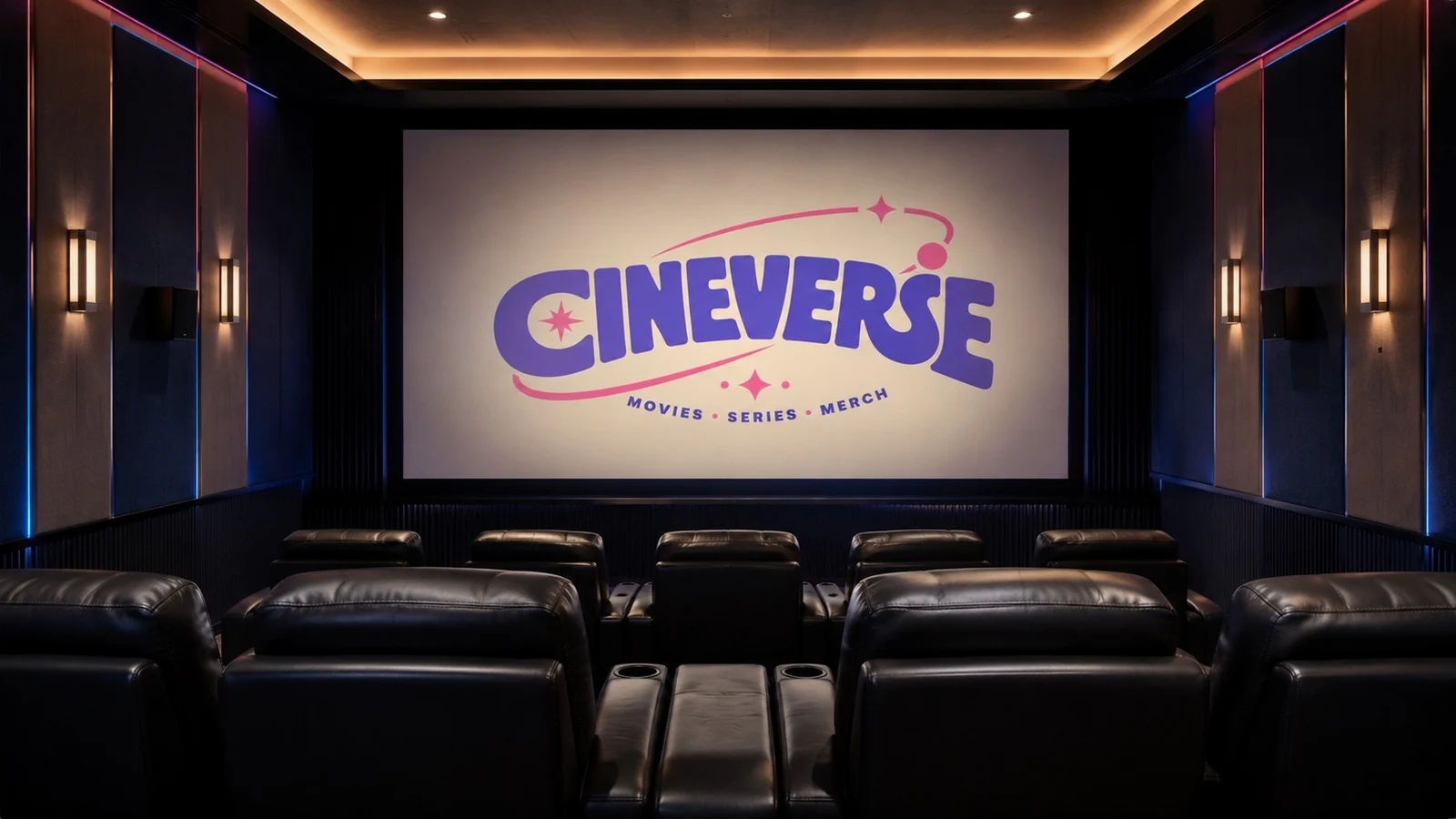 CINEVERSE, identité projetée dans une salle de cinéma